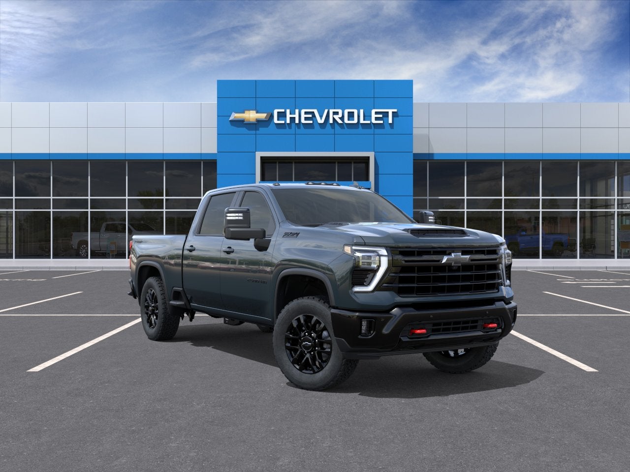 2026 Chevrolet Silverado 2500 HD LTZ in Cypress Gray — front three-quarter view