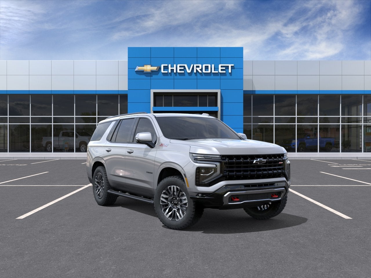 2026 Chevrolet Tahoe Z71 in Sterling Gray Metallic — front three-quarter view