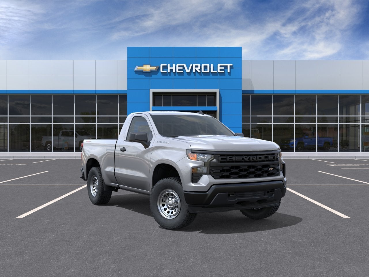 2026 Chevrolet Silverado 1500 WT in Sterling Gray Metallic — front three-quarter view