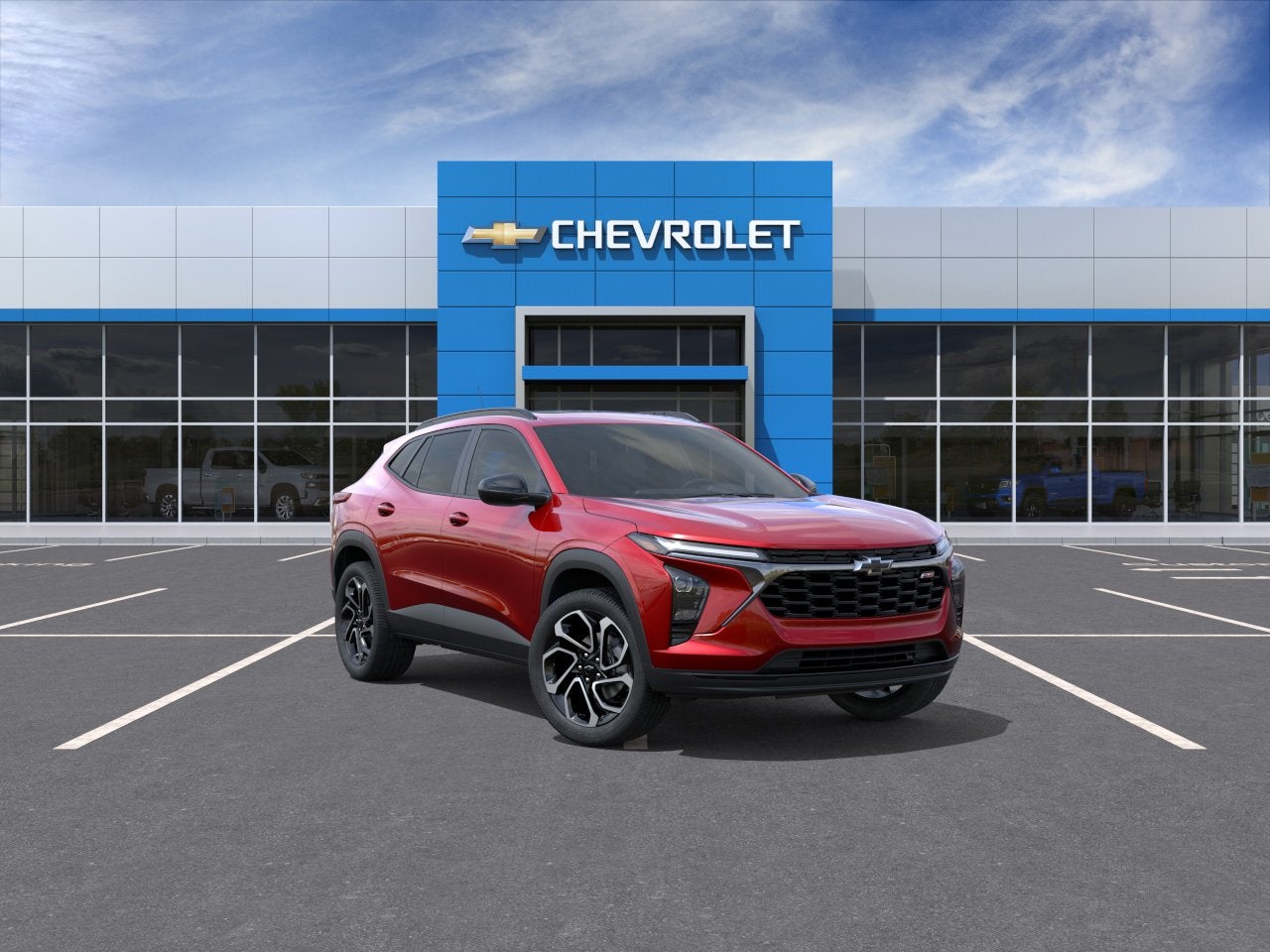 2026 Chevrolet Trax 2RS in Apex Red — front three-quarter view